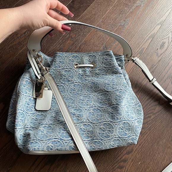 Guess Retro Jean Tote with White Accents - Picture 5 of 8